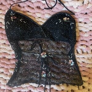 Vintage Y2k Beaded Halter Top